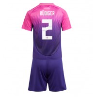 Camiseta Alemania Antonio Rudiger #2 Segunda Equipación Replica Eurocopa 2024 para niños mangas cortas (+ Pantalones cortos)